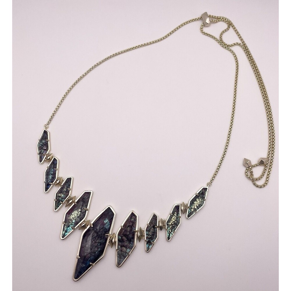Kendra Scott Berniece Gold Tone Graduated Geometric Necklace - Picture 5 of 7